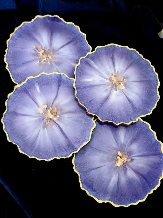 Purple Gold Resin Coasters