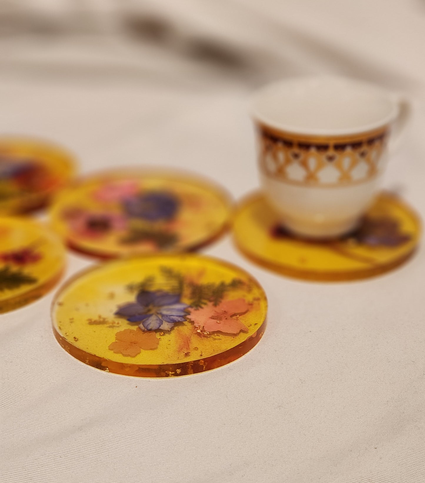 Round Small Floral Coasters