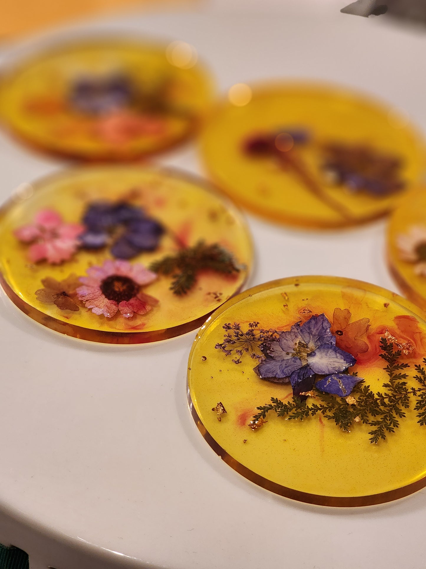 Round Small Floral Coasters