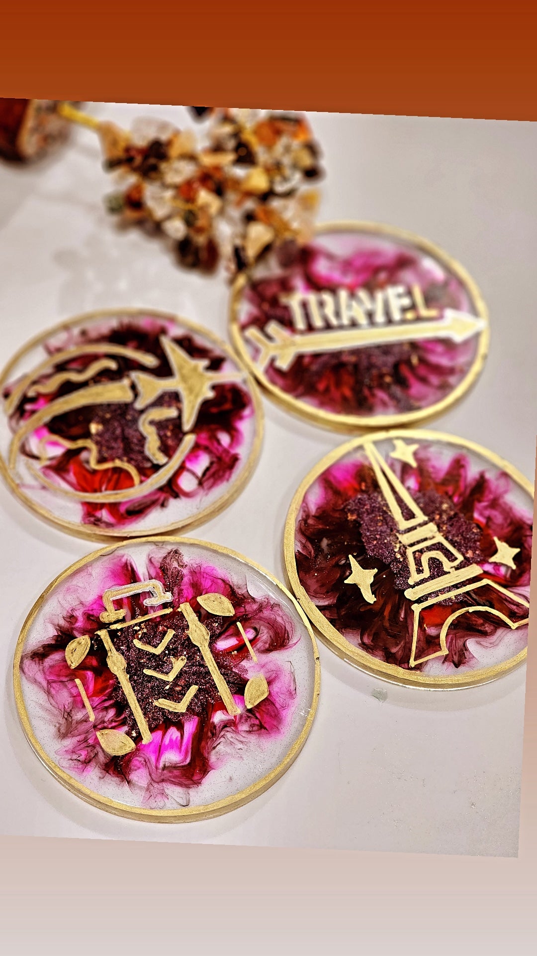 Travel series  Small resin Coasters
